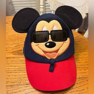 Vintage Disney Parks Mickey Mouse Hat Cap Youth Size Cool Mickey With Sunglasses